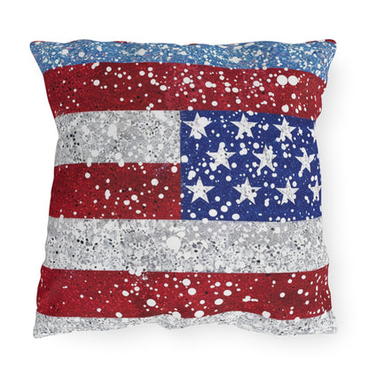 Patriotic Outdoor Pillow - American Flag Design - DS Artwork N Design