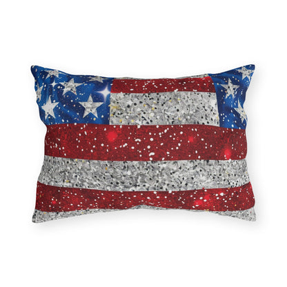 Patriotic Outdoor Pillow - American Flag Design - DS Artwork N Design