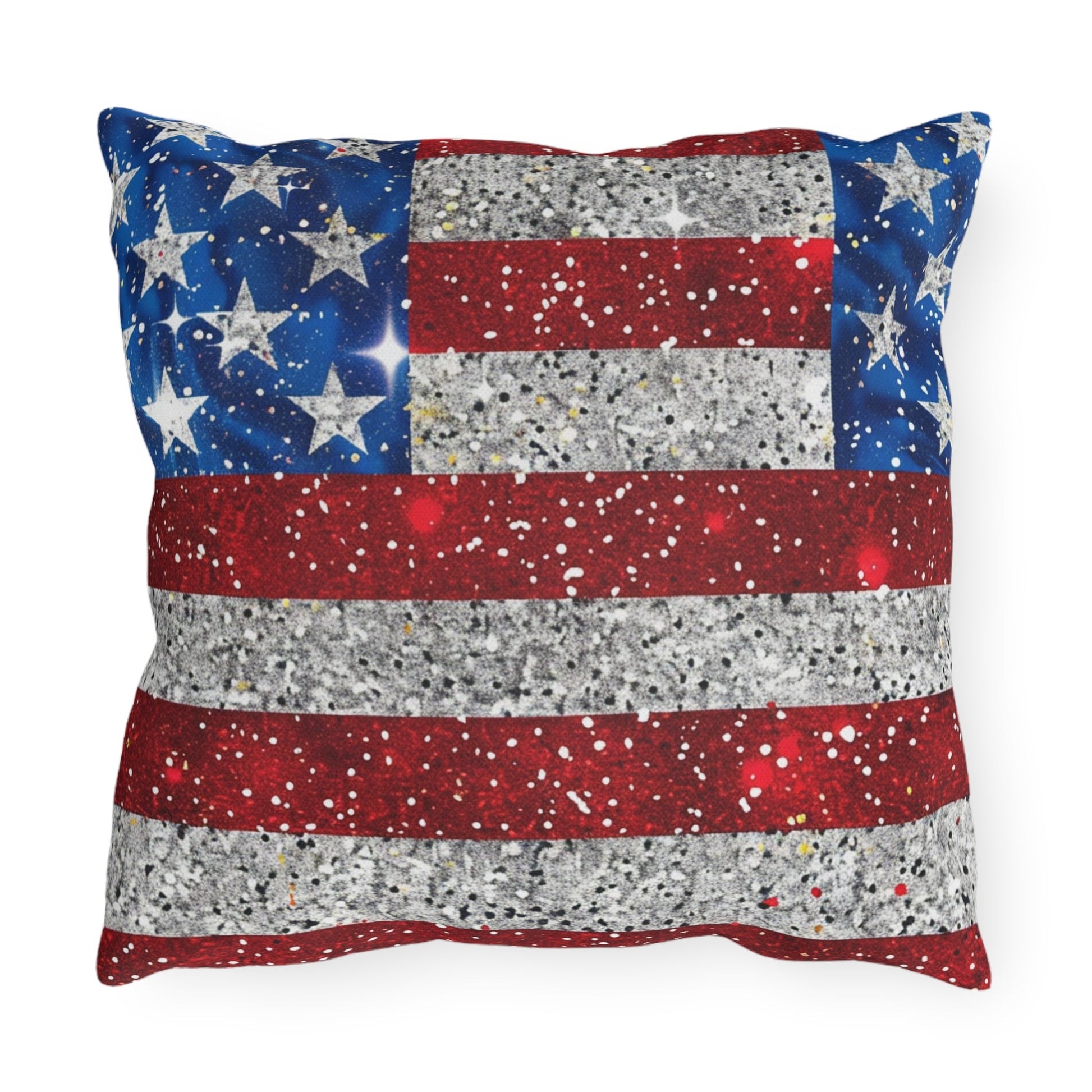 Patriotic Outdoor Pillow - American Flag Design - DS Artwork N Design