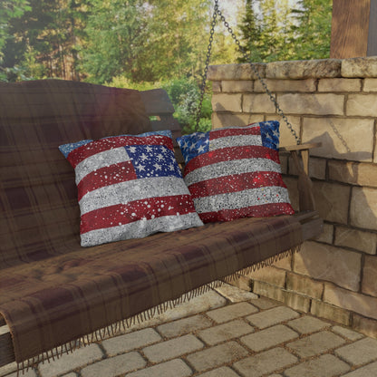 Patriotic Outdoor Pillow - American Flag Design - DS Artwork N Design