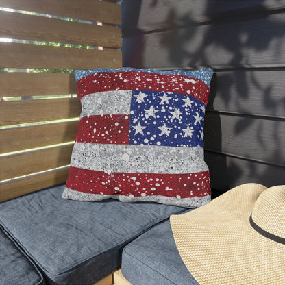 Patriotic Outdoor Pillow - American Flag Design - DS Artwork N Design