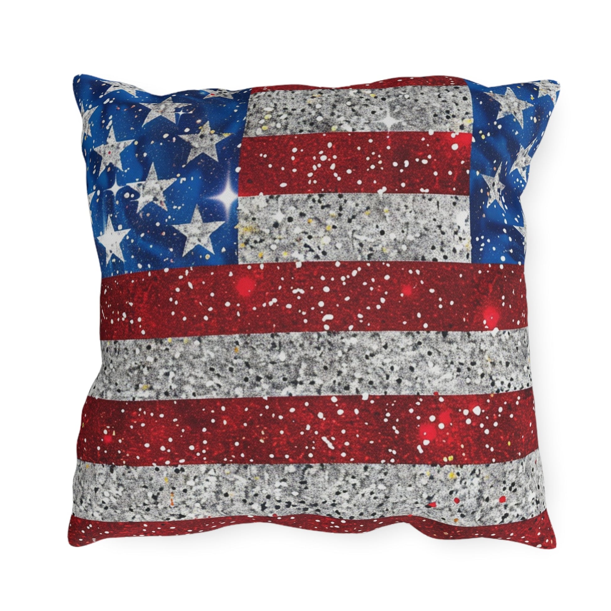 Patriotic Outdoor Pillow - American Flag Design - DS Artwork N Design