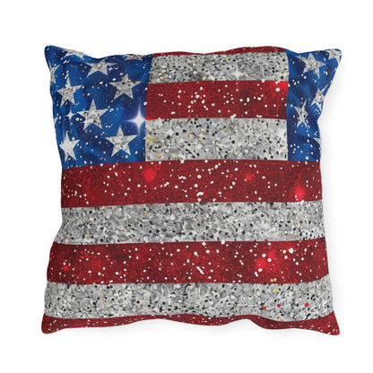 Patriotic Outdoor Pillow - American Flag Design - DS Artwork N Design