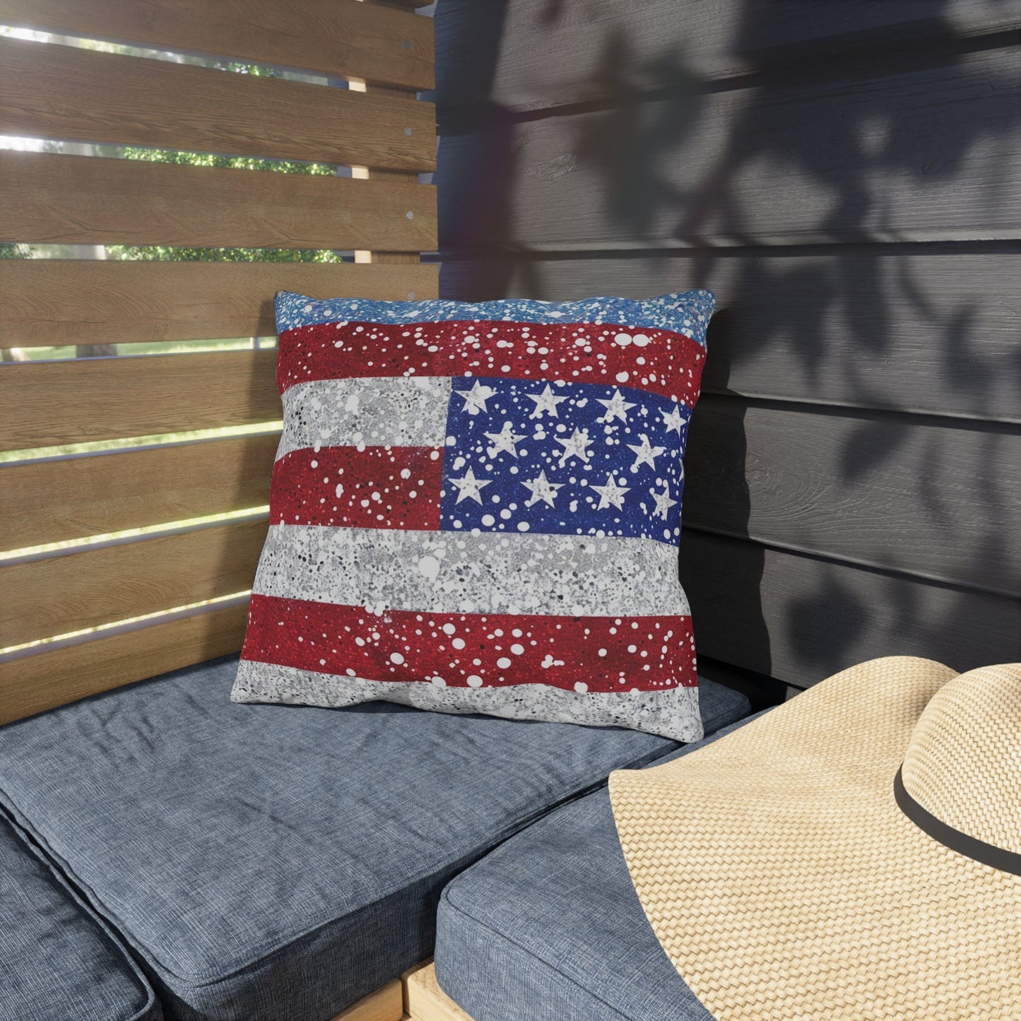 Patriotic Outdoor Pillow - American Flag Design - DS Artwork N Design