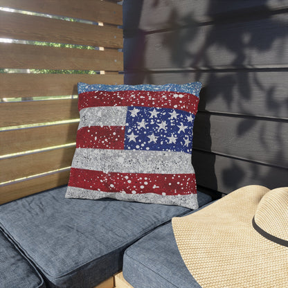 Patriotic Outdoor Pillow - American Flag Design - DS Artwork N Design