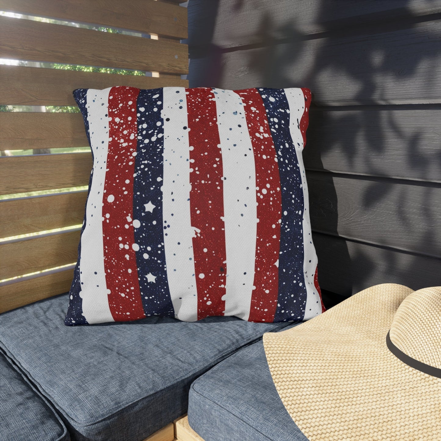 Patriotic Outdoor Pillows for Americana Decor - DS Artwork N Design