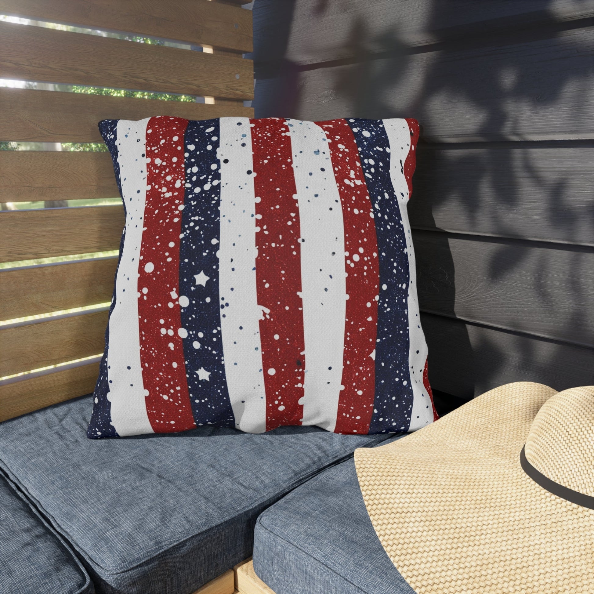 Patriotic Outdoor Pillows for Americana Decor - DS Artwork N Design