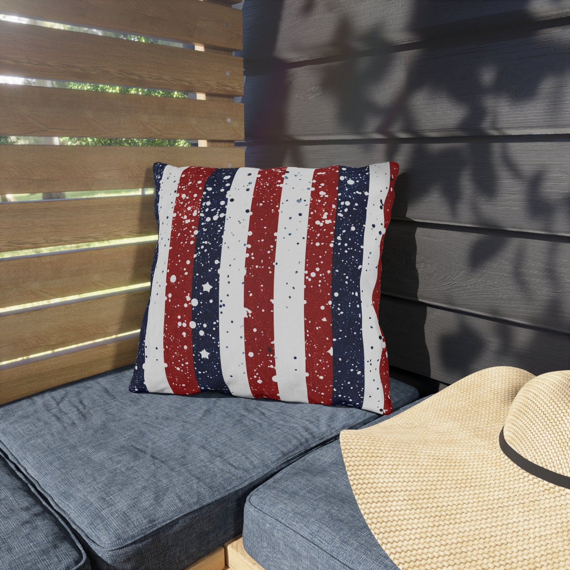 Patriotic Outdoor Pillows for Americana Decor - DS Artwork N Design