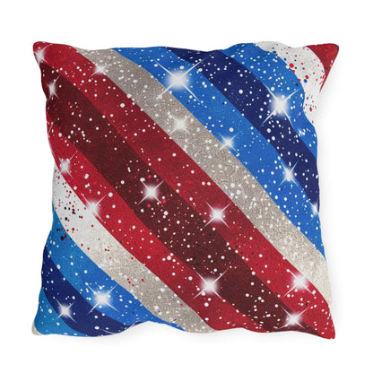 Patriotic Outdoor Pillows - Red, White & Blue Star Design for Summer Celebrations - DS Artwork N Design
