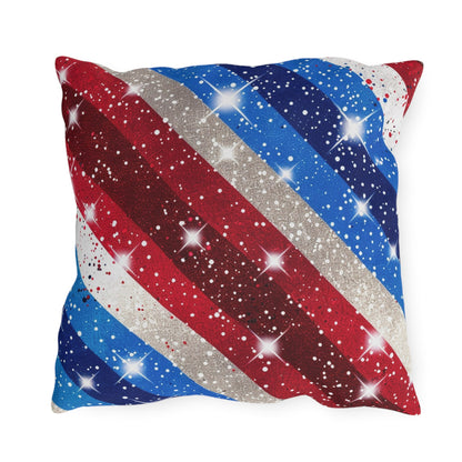 Patriotic Outdoor Pillows - Red, White & Blue Star Design for Summer Celebrations - DS Artwork N Design