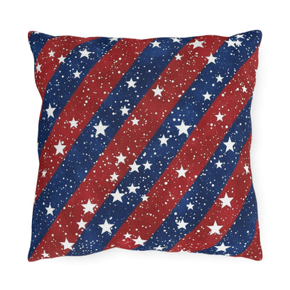 Patriotic Outdoor Pillows - Red, White & Blue Star Design for Summer Celebrations - DS Artwork N Design