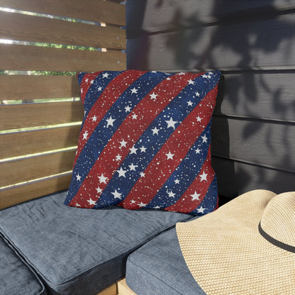 Patriotic Outdoor Pillows - Red, White & Blue Star Design for Summer Celebrations - DS Artwork N Design