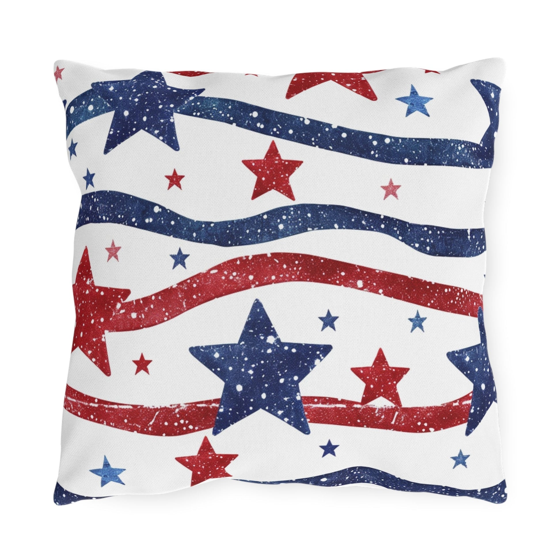 Patriotic Outdoor Pillows - Red, White & Blue Star Design - DS Artwork N Design