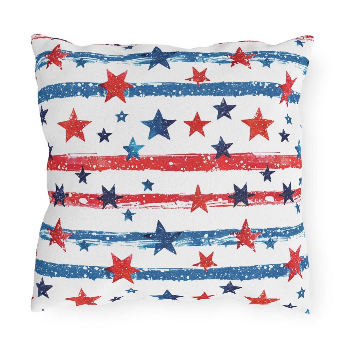 Patriotic Outdoor Pillows - Red, White & Blue Star Design - DS Artwork N Design