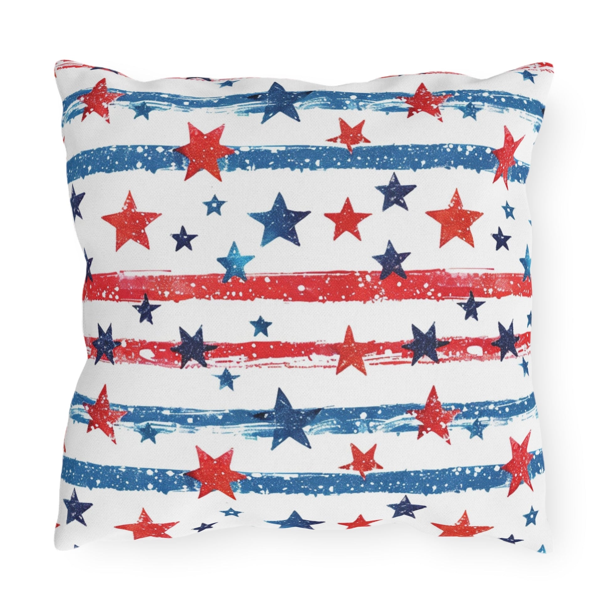 Patriotic Outdoor Pillows - Red, White & Blue Star Design - DS Artwork N Design