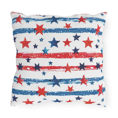 Patriotic Outdoor Pillows - Red, White & Blue Star Design - DS Artwork N Design