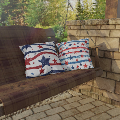 Patriotic Outdoor Pillows - Red, White & Blue Star Design - DS Artwork N Design