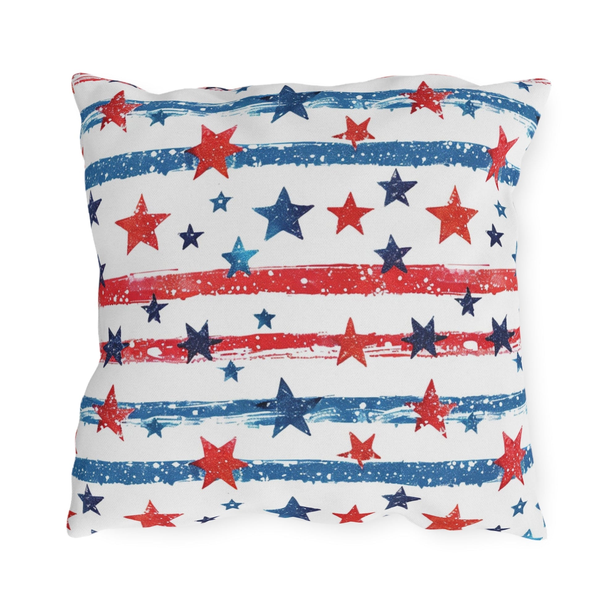 Patriotic Outdoor Pillows - Red, White & Blue Star Design - DS Artwork N Design