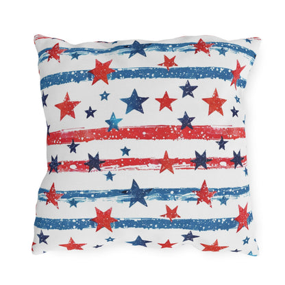 Patriotic Outdoor Pillows - Red, White & Blue Star Design - DS Artwork N Design