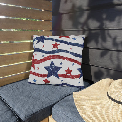 Patriotic Outdoor Pillows - Red, White & Blue Star Design - DS Artwork N Design