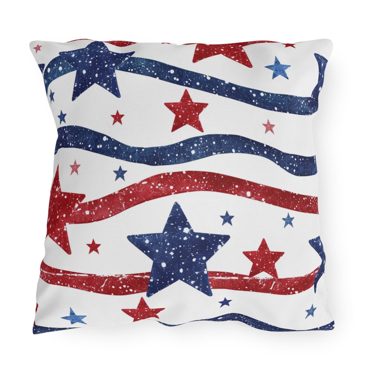 Patriotic Outdoor Pillows - Red, White & Blue Star Design - DS Artwork N Design