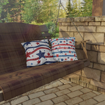 Patriotic Outdoor Pillows - Red, White & Blue Star Design - DS Artwork N Design