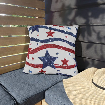 Patriotic Outdoor Pillows - Red, White & Blue Star Design - DS Artwork N Design