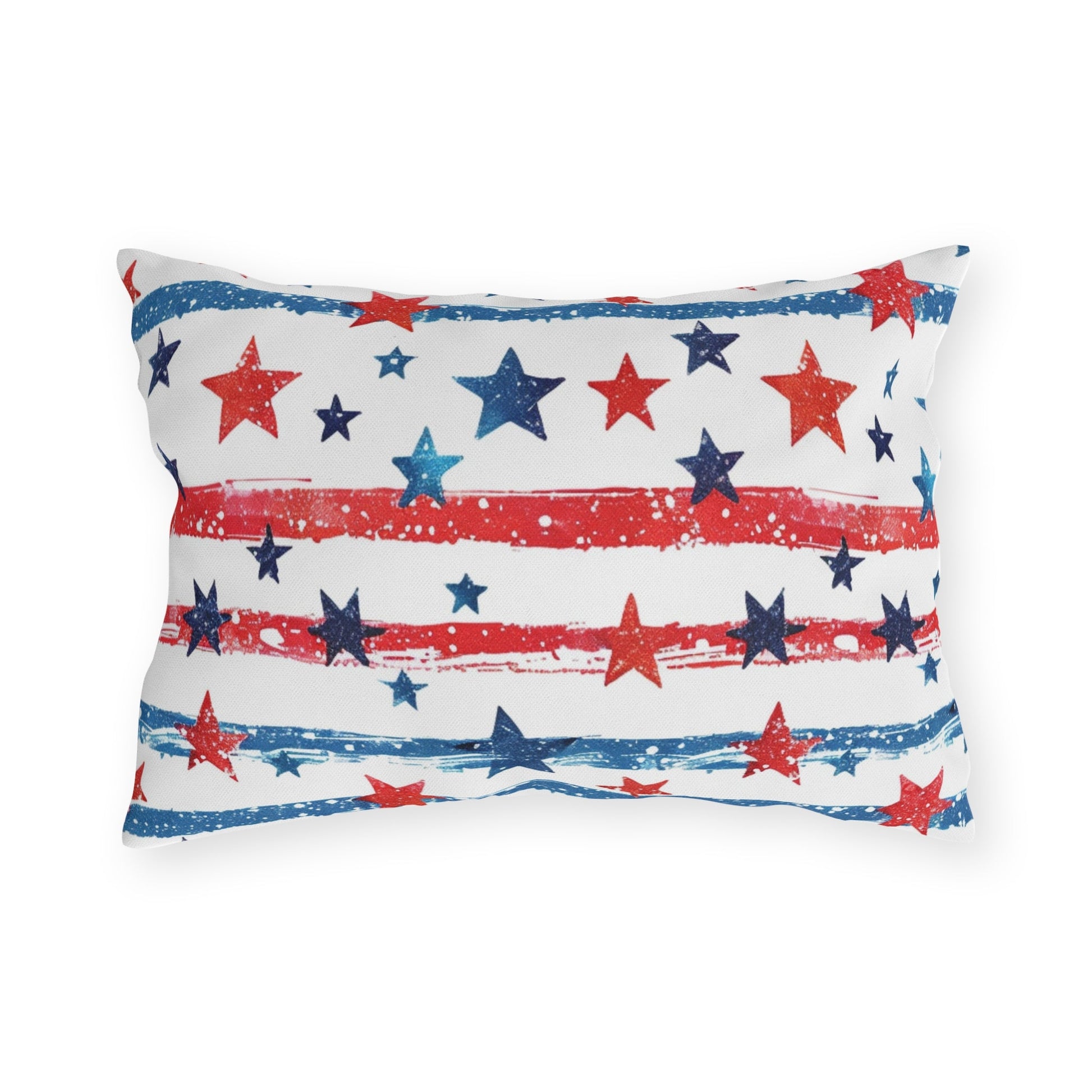 Patriotic Outdoor Pillows - Red, White & Blue Star Design - DS Artwork N Design