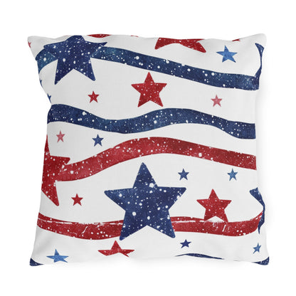 Patriotic Outdoor Pillows - Red, White & Blue Star Design - DS Artwork N Design
