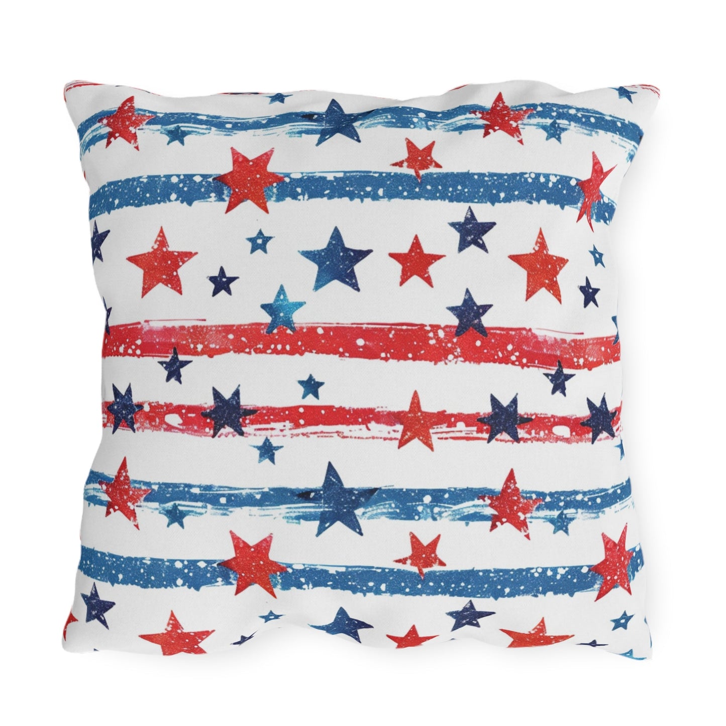 Patriotic Outdoor Pillows - Red, White & Blue Star Design - DS Artwork N Design