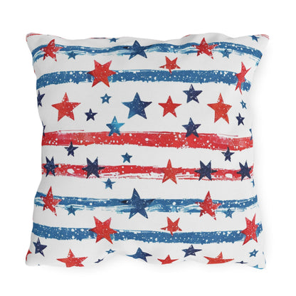 Patriotic Outdoor Pillows - Red, White & Blue Star Design - DS Artwork N Design
