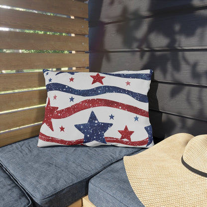 Patriotic Outdoor Pillows - Red, White & Blue Star Design - DS Artwork N Design