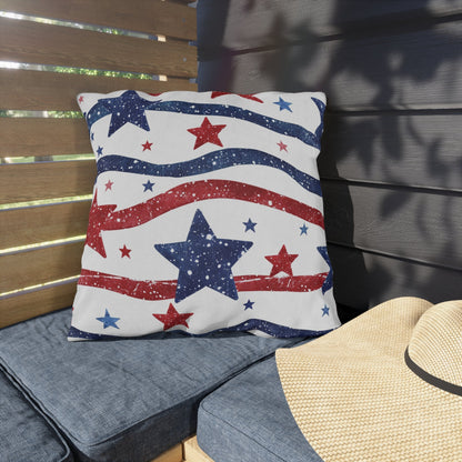 Patriotic Outdoor Pillows - Red, White & Blue Star Design - DS Artwork N Design