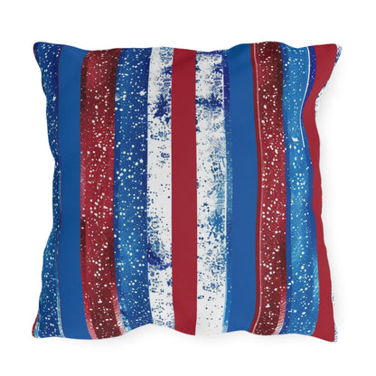 Patriotic Outdoor Pillows - Stripe Design - DS Artwork N Design