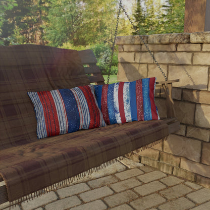 Patriotic Outdoor Pillows - Stripe Design - DS Artwork N Design