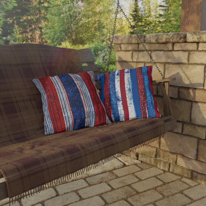 Patriotic Outdoor Pillows - Stripe Design - DS Artwork N Design