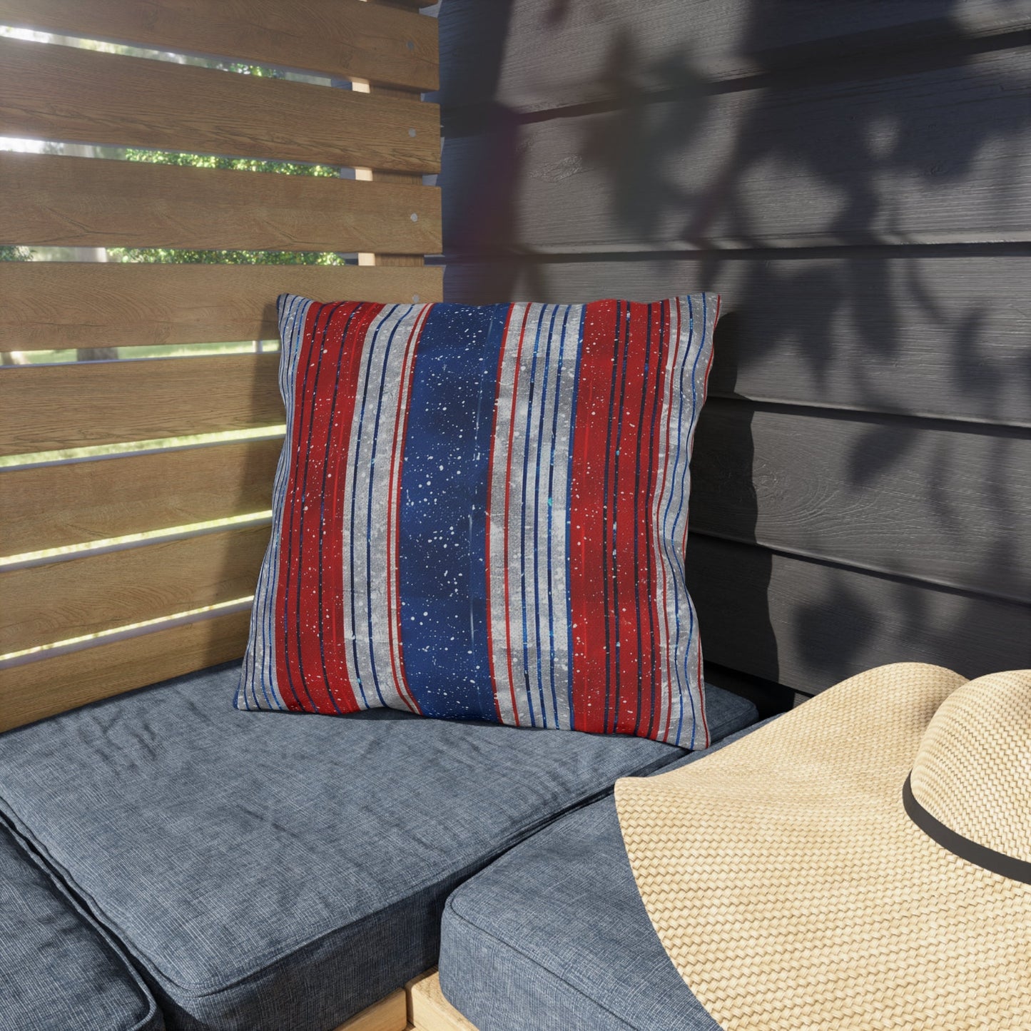 Patriotic Outdoor Pillows - Stripe Design - DS Artwork N Design