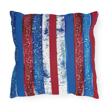 Patriotic Outdoor Pillows - Stripe Design - DS Artwork N Design