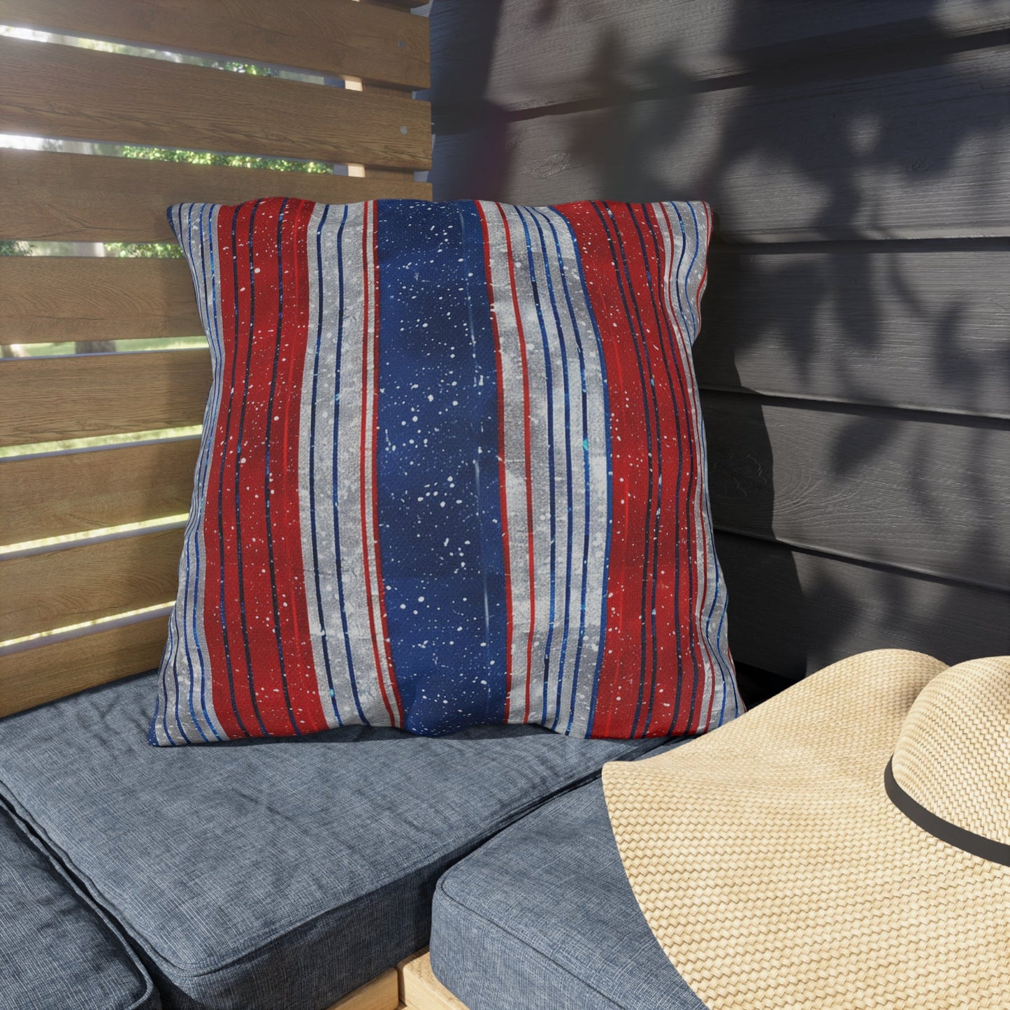 Patriotic Outdoor Pillows - Stripe Design - DS Artwork N Design