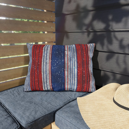 Patriotic Outdoor Pillows - Stripe Design - DS Artwork N Design