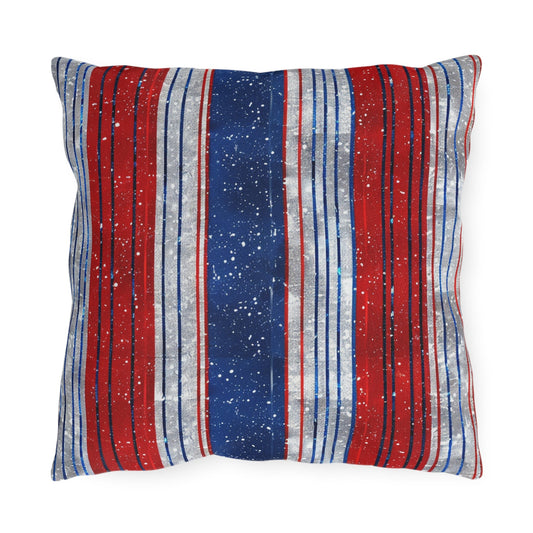 Patriotic Outdoor Pillows - Stripe Design - DS Artwork N Design