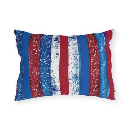 Patriotic Outdoor Pillows - Stripe Design - DS Artwork N Design