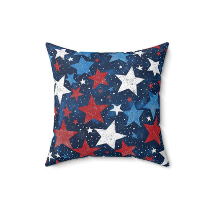 Patriotic Star - Patterned Square Pillow for Home Decor - DS Artwork N Design