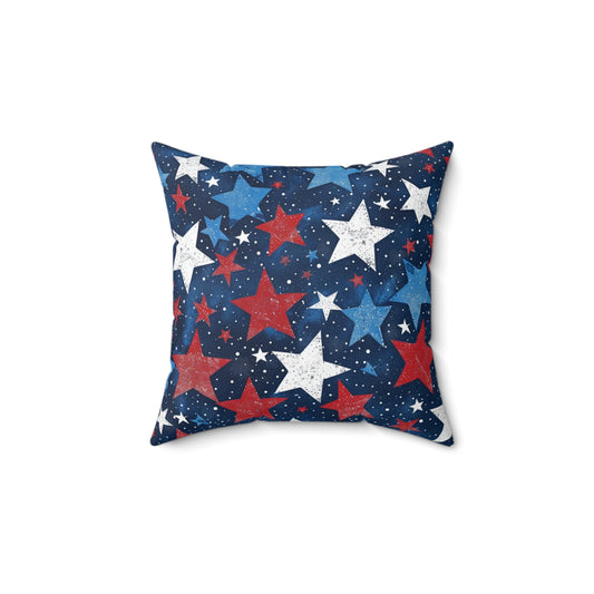 Patriotic Star - Patterned Square Pillow for Home Decor - DS Artwork N Design