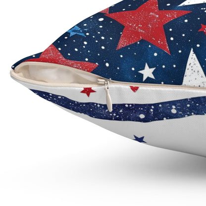 Patriotic Star - Patterned Square Pillow for Home Decor - DS Artwork N Design