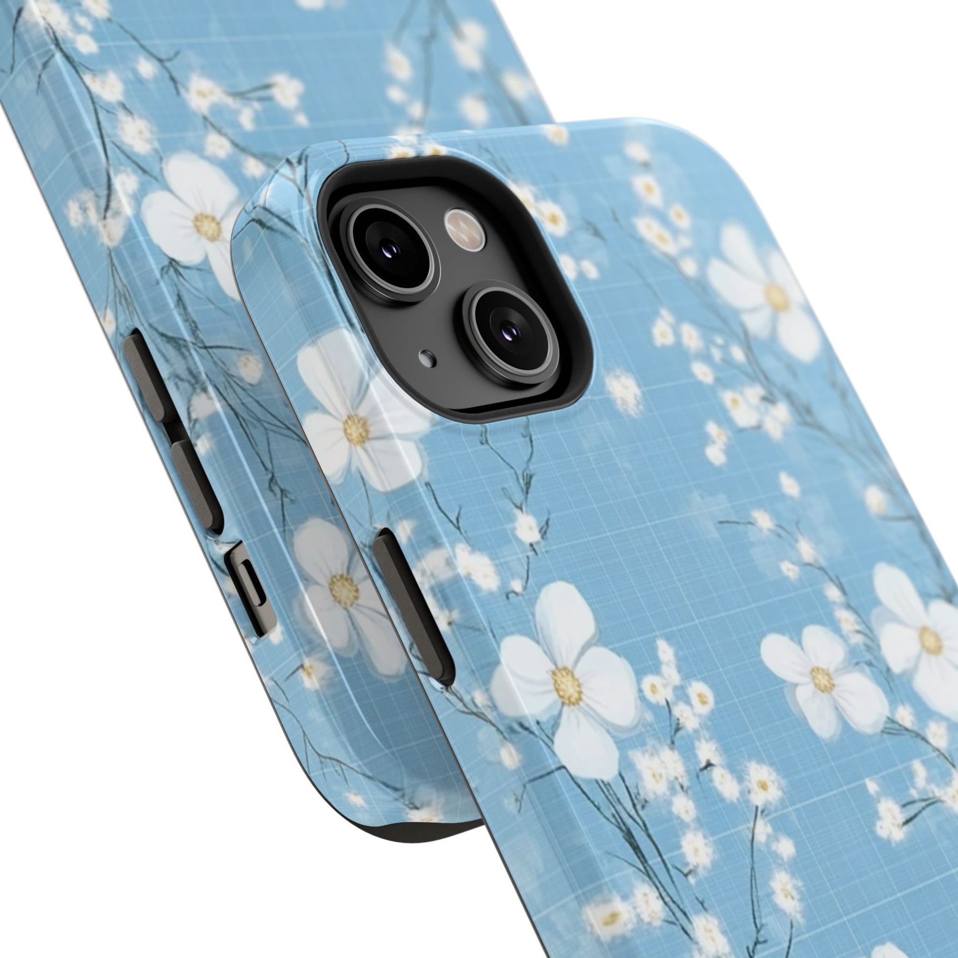 Powder Blue Floral Impact - Resistant Phone Case - DS Artwork N Design