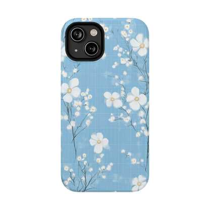 Powder Blue Floral Impact - Resistant Phone Case - DS Artwork N Design