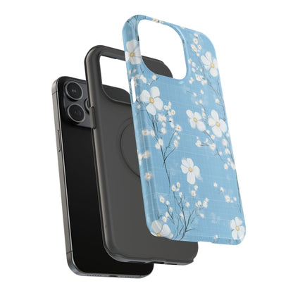 Powder Blue Floral Impact - Resistant Phone Case - DS Artwork N Design
