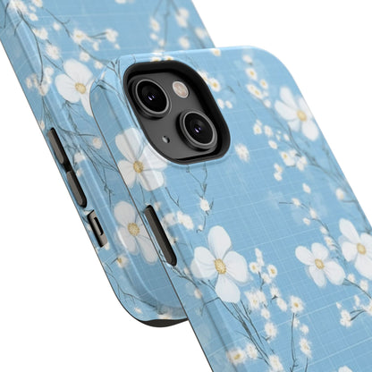 Powder Blue Floral Impact - Resistant Phone Case - DS Artwork N Design