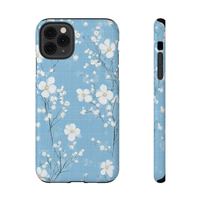 Powder Blue Floral Impact - Resistant Phone Case - DS Artwork N Design
